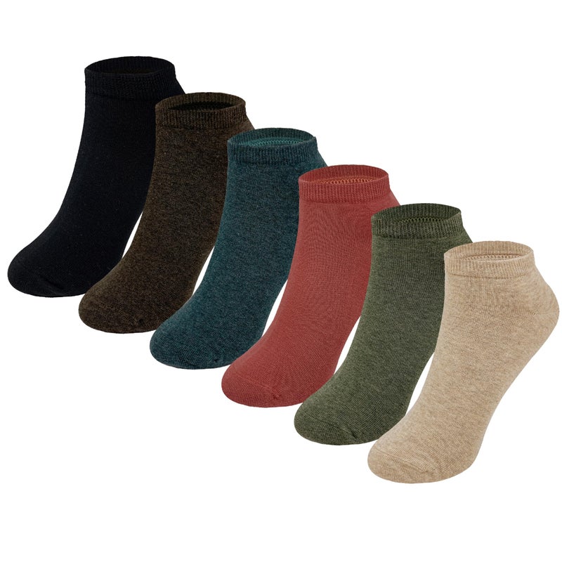 MAGIARTE Womens Ankle Socks Soft Pure Cotton Low Cut Athletic Casual Mutil Color No Show Socks for Women 6-Pack (color#07M) - Image 1